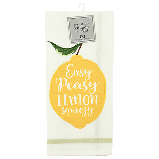 Design Imports Lemon Squeezy Embellished Kitchen Towel