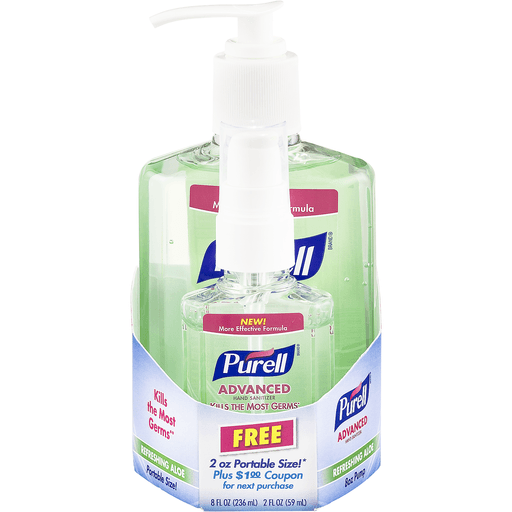 Purell Hand Sanitizer - Pump Advanced, - Refreshing Aloe