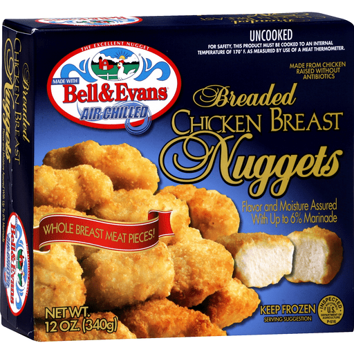 Bell & Evans Uncooked Chicken Breast Nuggets Breaded