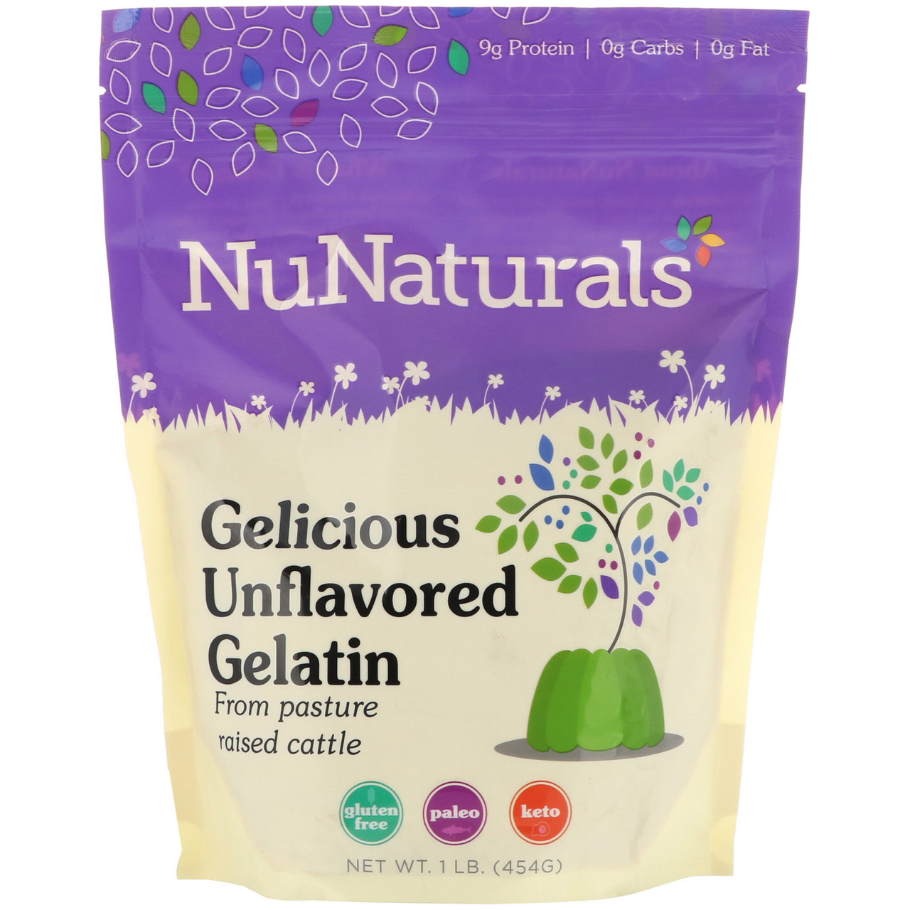 NuNaturals INC: Gelicious Unflavored Gelatin, 1 Lb