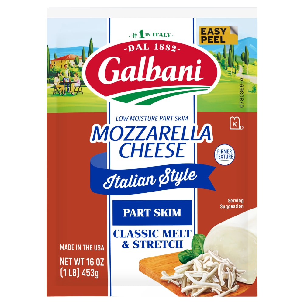 Galbani Cheese, Mozzarella, Italian Style, Part Skim 16 Oz