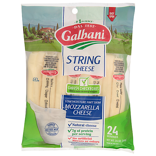 Galbani Low Moisture Part Skim Mozzarella String Cheese 24 Oz Bag