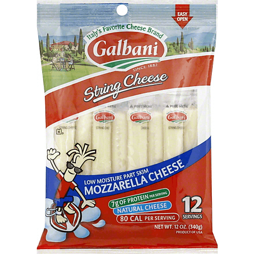 Galbani String Cheese, Part Skim, Mozzarella, Low Moisture 12 Oz