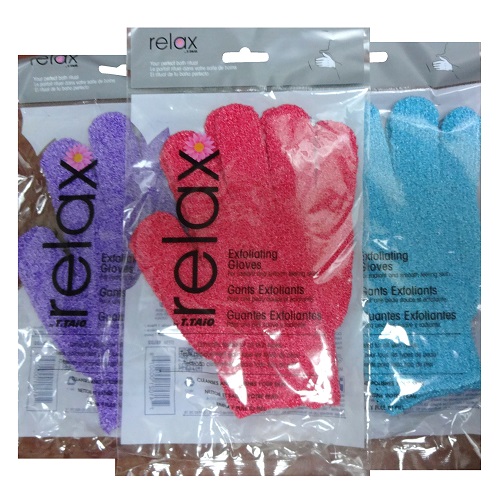 Relax Exfoliating Gloves Asst Clrs-whole