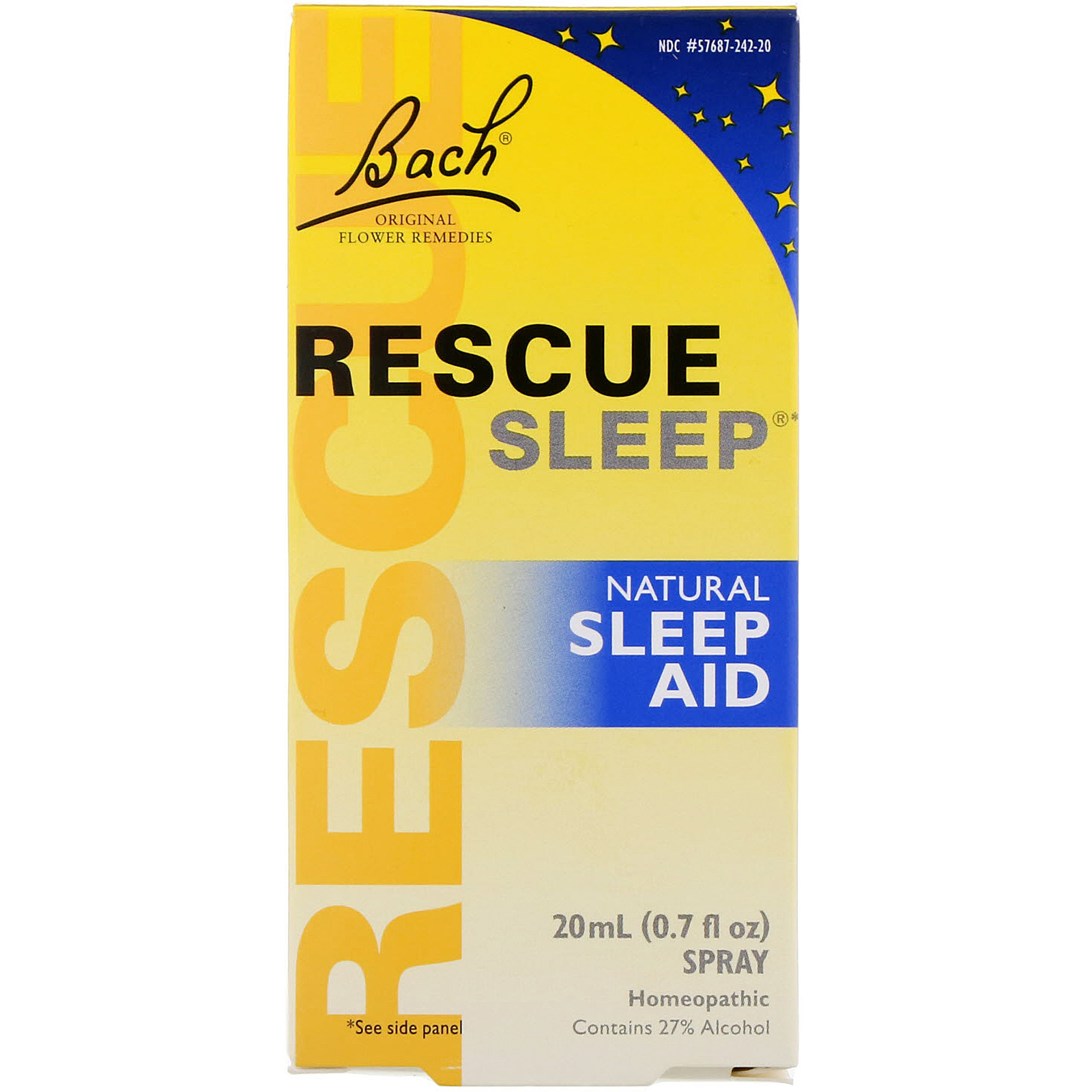 Bach Original Flower Remedies, Rescue Sleep, Natural Sleep Aid, 0.7 Fl Oz (20 Ml) Spray