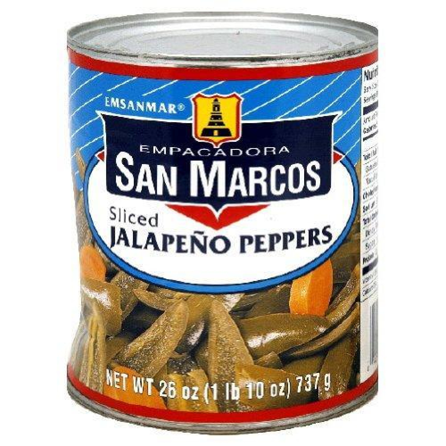 San Marcos Jalapeno Peppers, Sliced 26 Oz