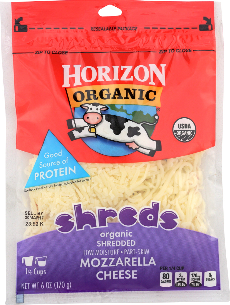 Horizon Organic Shredded Mozzarella Cheese, 6 Oz