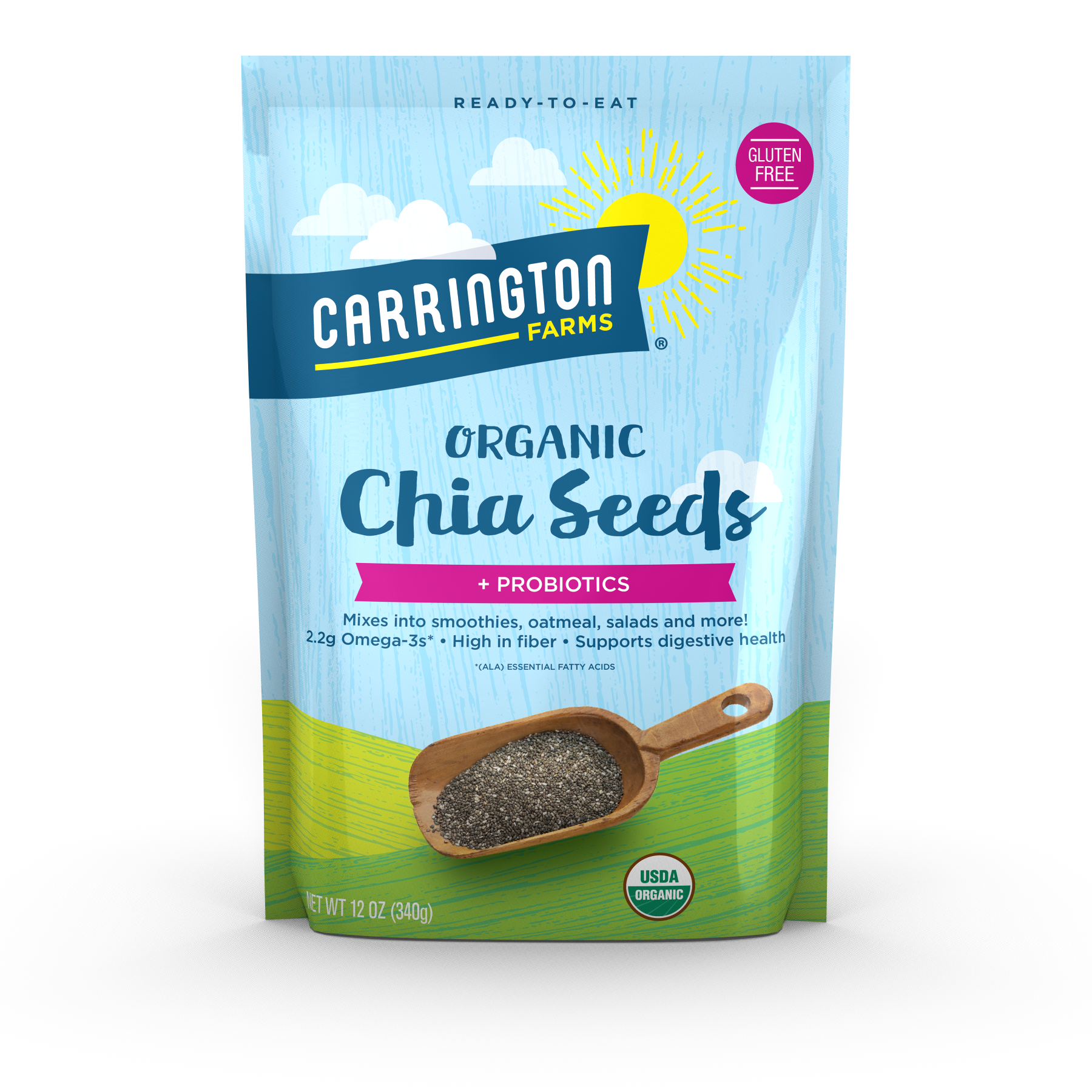 Carrington Farms Chia Seeds, Organic 14 Oz