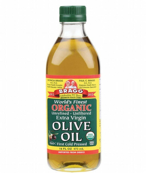 Bragg Olive Oil, Organic, Extra Virgin, Unrefined 16 Fl Oz