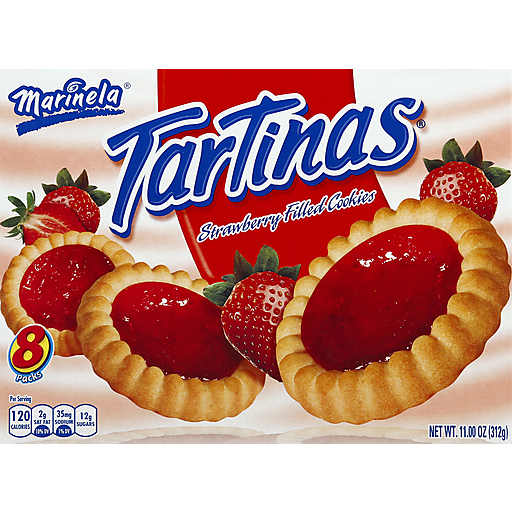 Marinela Tartinas Fresa Cookies Strawberry Filled Artificially Flavored 8-Packs 14.08 Ounces