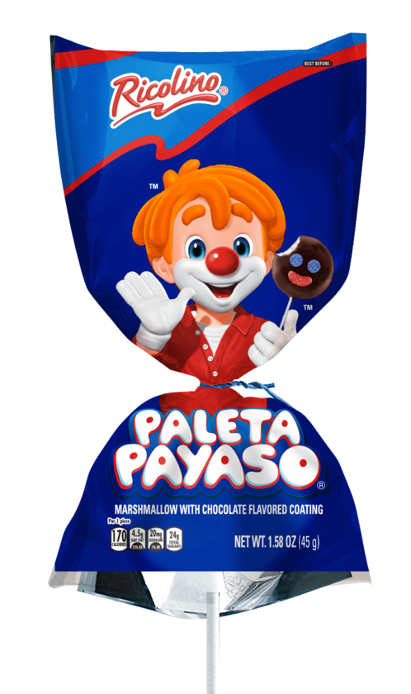 Ricolino Paleta Payaso Chocolate Marshmallow Lollipop