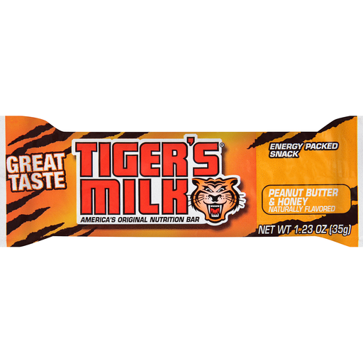Tiger's Milk Peanut Butter & Honey Nutrition Bars 24-1.23 Oz. Wrappers
