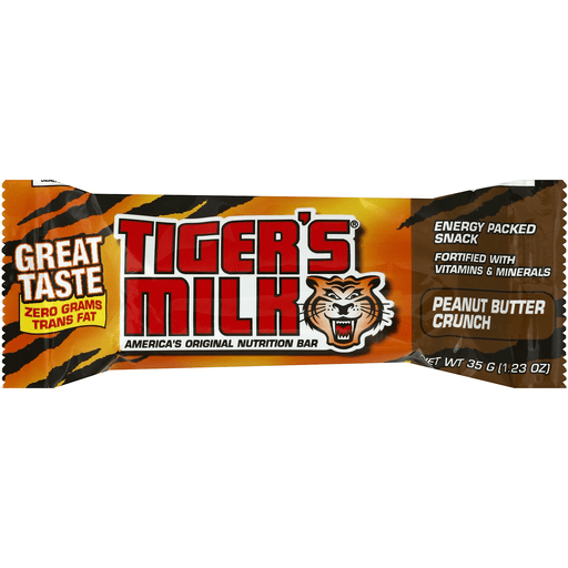 Tiger's Milk Peanut Butter Crunch Nutrition Bars 24-1.23 Oz. Wrappers