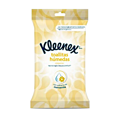 Kleenex Pañuelos Faciales Húmedos Sensations 15U