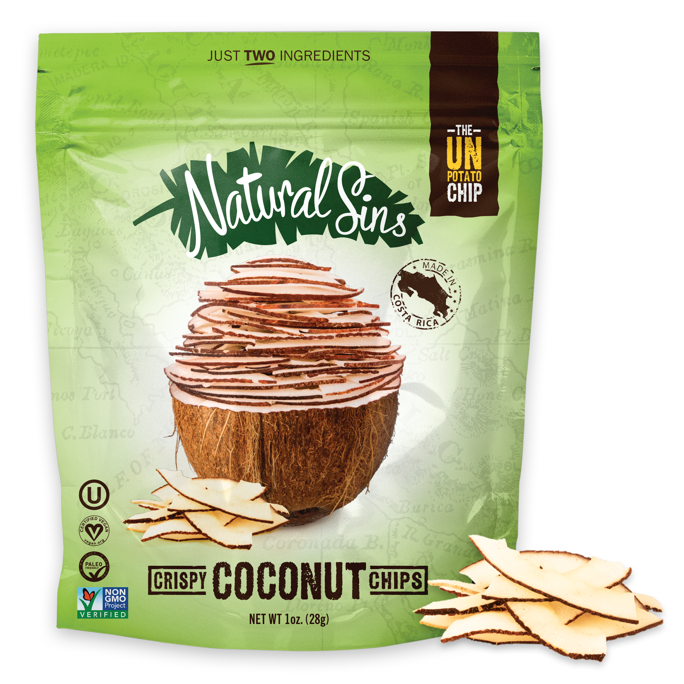 Naturalia,Natural Sins Natural Crispy Coconut Chips, 1 Oz