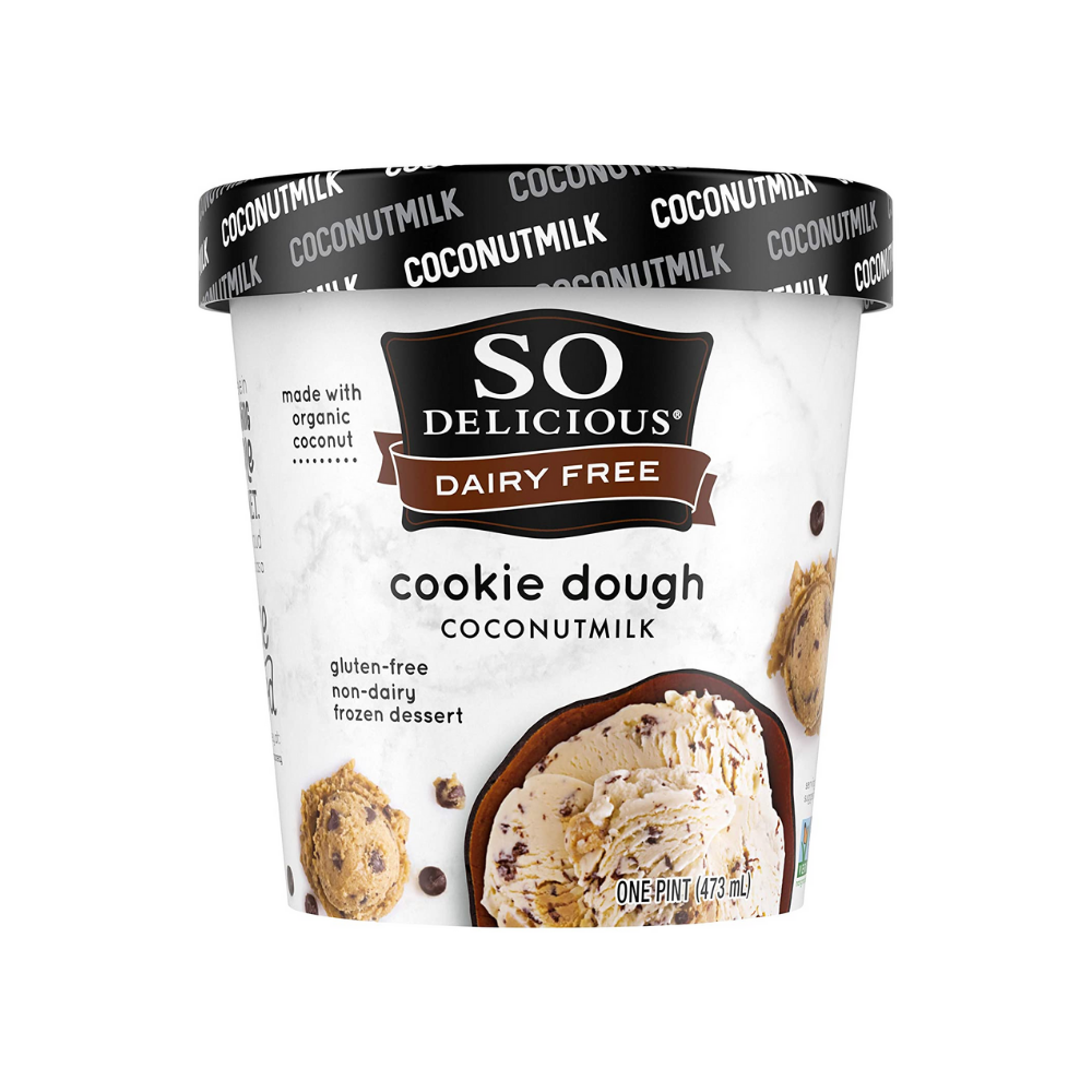 So Delicious Dairy Free Coconut Milk Frozen Dessert, Cookie Dough, Vegan, Non-GMO Project Verified, 1 Pint