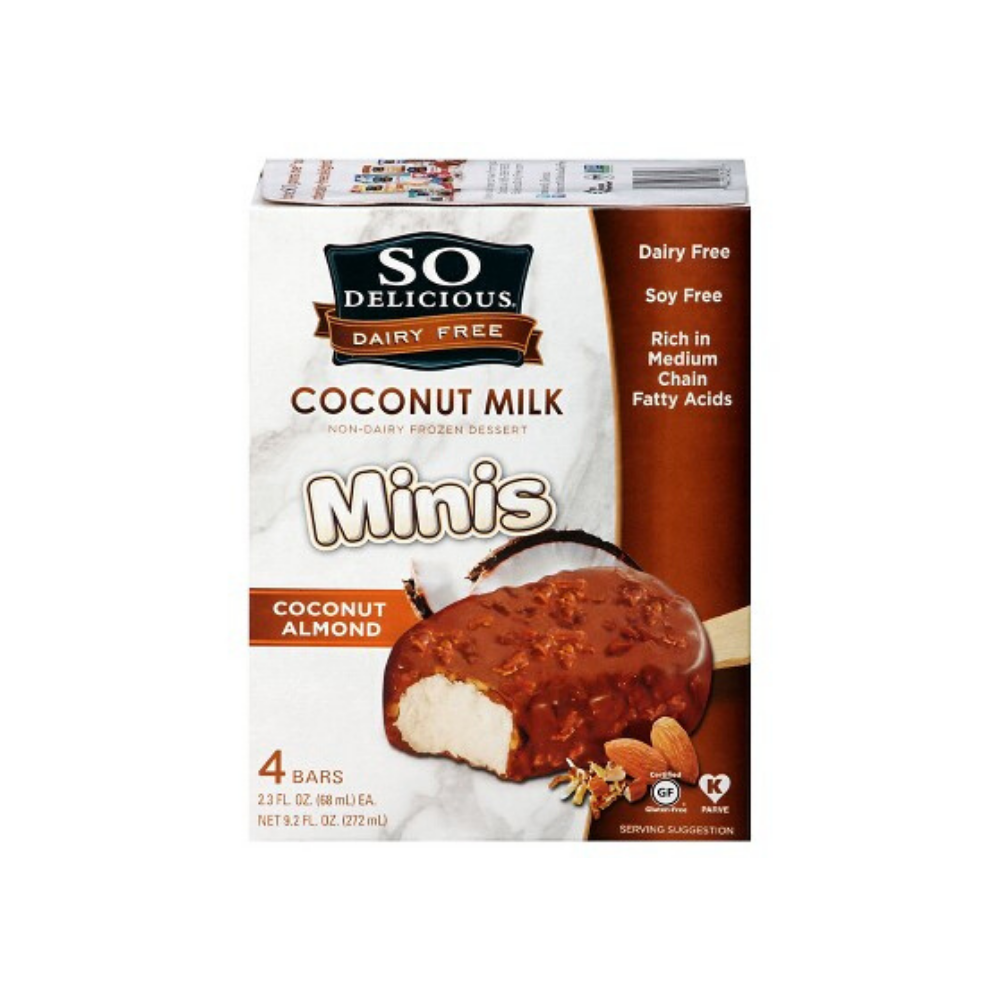 So Delicious Dairy Free Dipped Coconut Almond Coconutmilk Frozen Dessert Bars