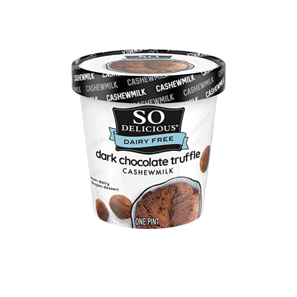 So Delicious Dairy Free Cashew Milk Frozen Dessert, Dark Chocolate Truffle, Vegan, Non-GMO Project Verified, 1 Pint