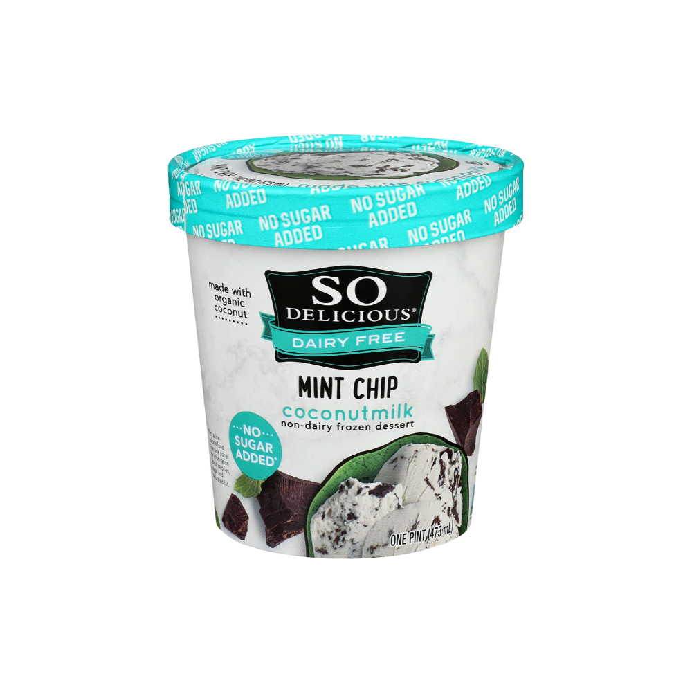 So Delicious Dairy Free Coconut Milk Frozen Dessert, Mint Chip, No Sugar Added, Vegan, Non-GMO Project Verified, 1 Pint