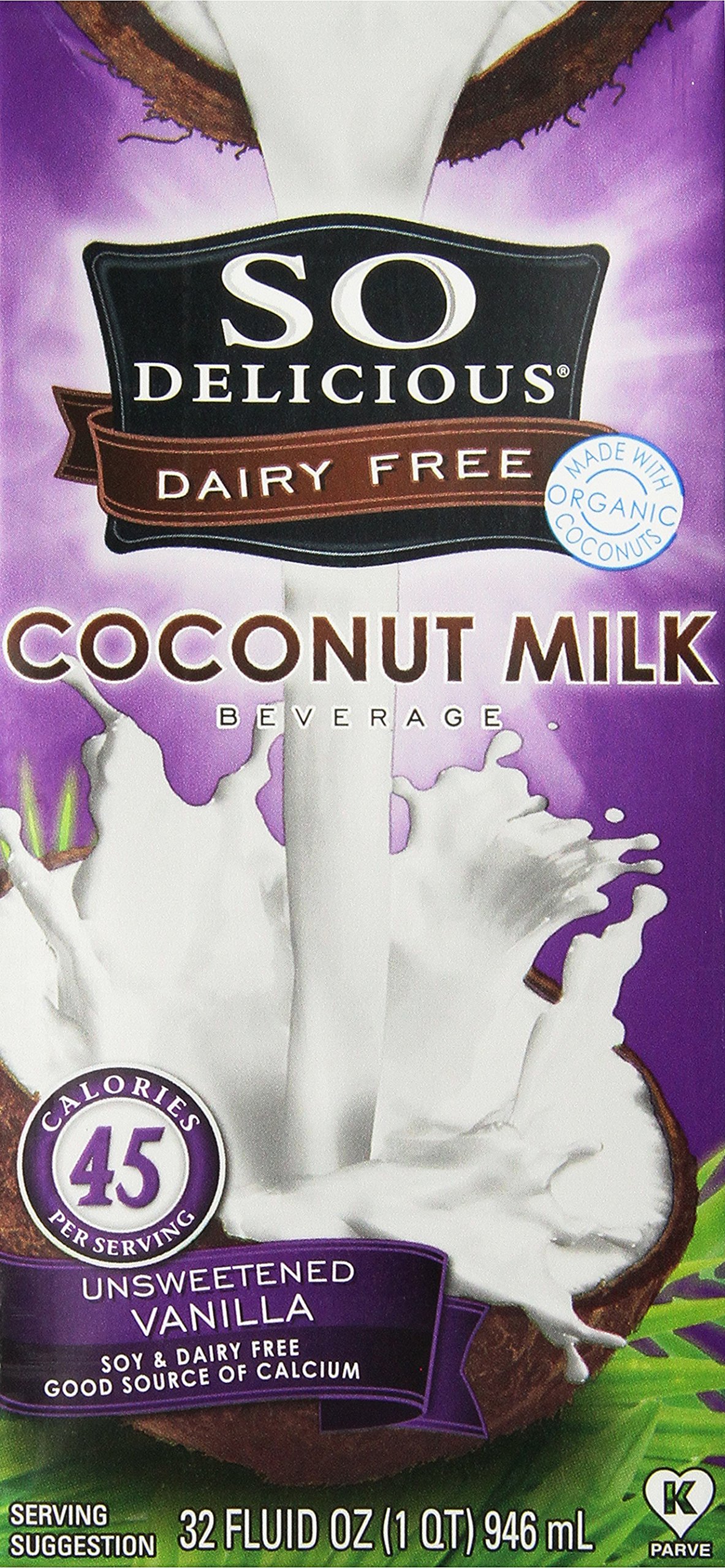 So Delicious Dairy Free Unsweetened Vanilla Coconut Milk Beverage, 32 Fl Oz