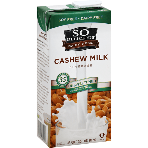So Delicious Dairy Free Unsweetened Cashew Milk Beverage