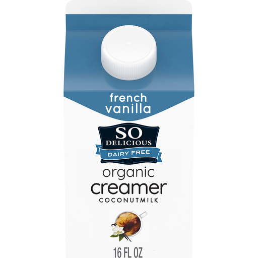 So Delicious Dairy Free Organic Coconut Milk Creamer, French Vanilla, Vegan, Non-GMO Project Verified, 1 Pint