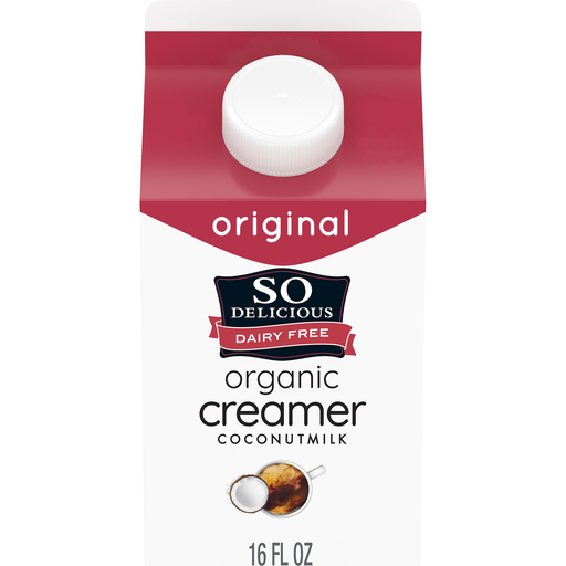 So Delicious Dairy Free Organic Coconut Milk Creamer, Original, Vegan, Non-GMO Project Verified, 1 Pint