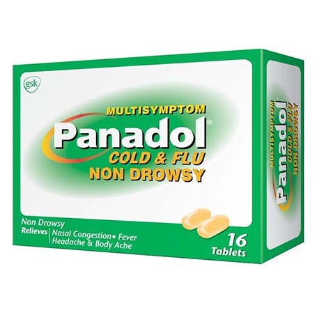 Panadol Tabs Cold & Flu Multisymptom Non-Drowsy 16’s