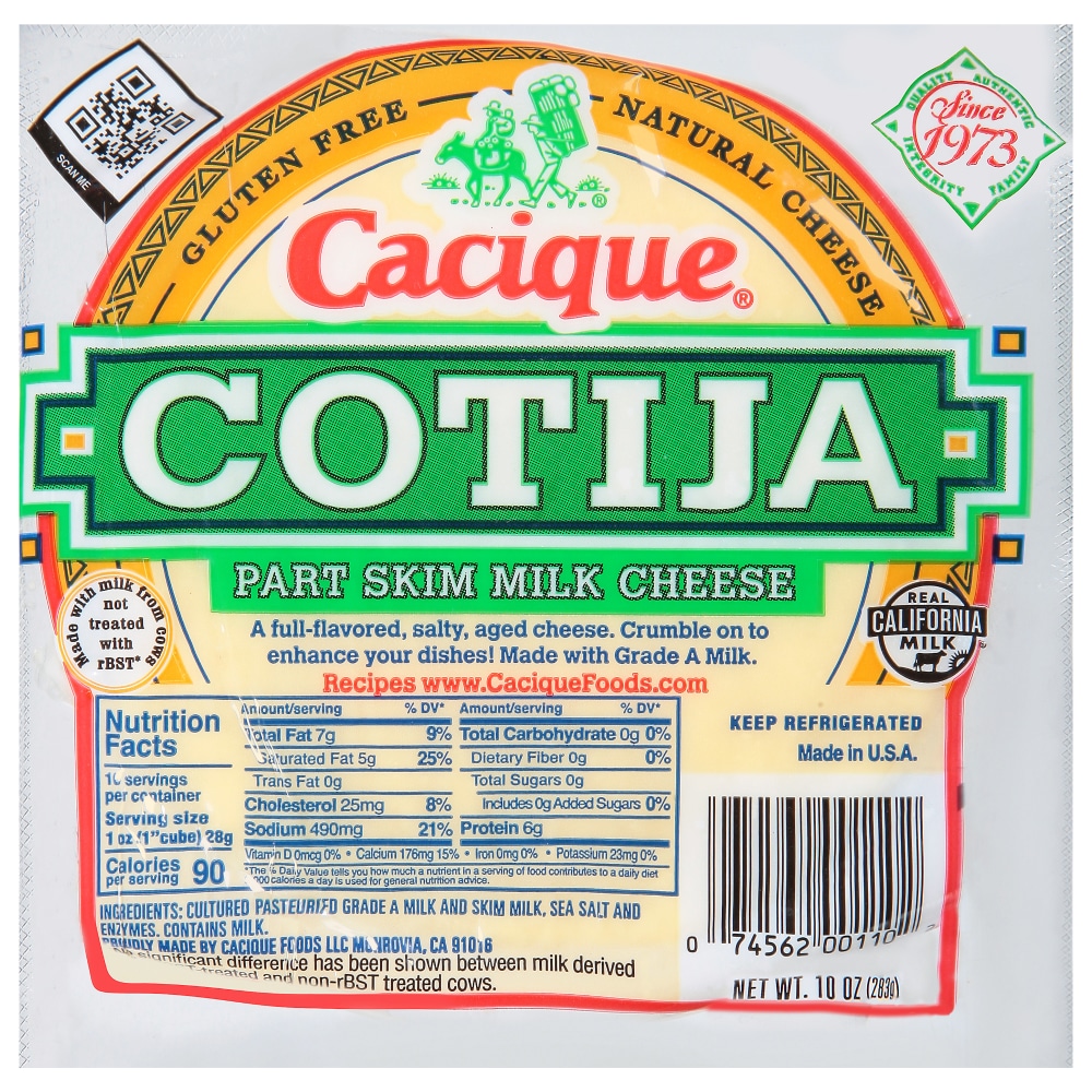 Cacique Cotija Part Skim Milk Cheese - 10oz