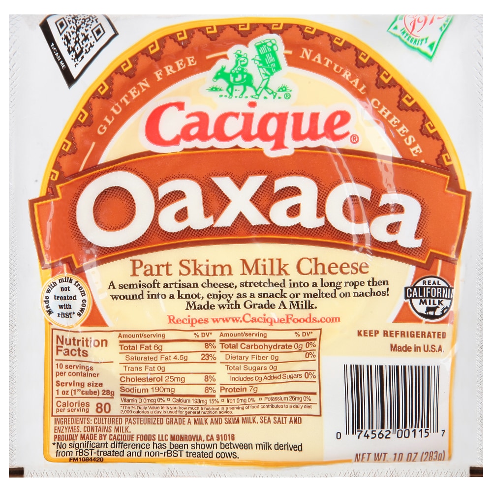 Cacique Oaxaca Part Skim Milk Cheese 10 Oz. Pack