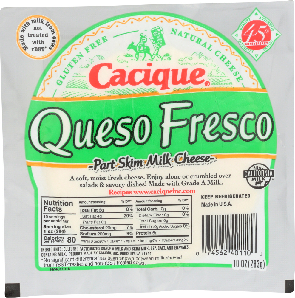 Cacique Queso Fresco Part Skim Milk Cheese - 10oz