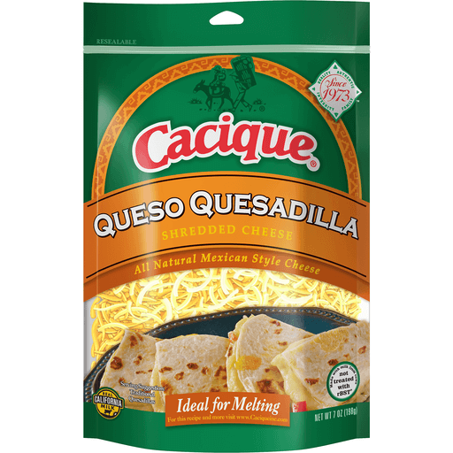 Cacique Shredded Cheese, Queso Quesadilla, Mexican Style 7 Oz