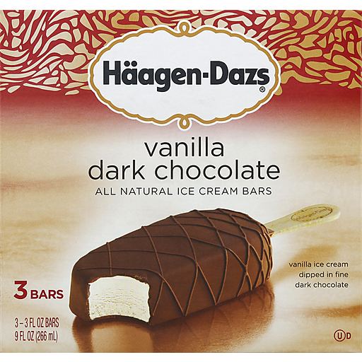 Haagen Dazs All Natural Ice Cream Bars, Vanilla & Dark Chocolate