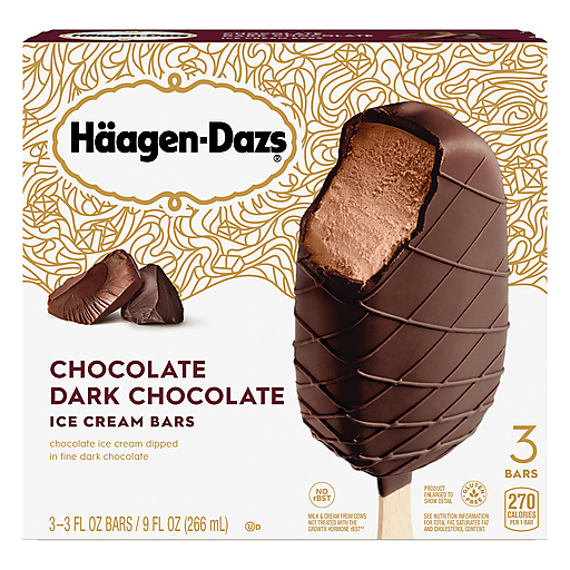 Haagen-Dazs Ice Cream Bars, Chocolate Dark Chocolate, 3 Pack