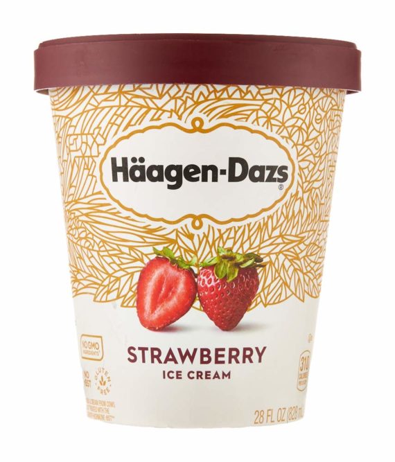 Haagen-Dazs Ice Cream, Strawberry, 28 Oz