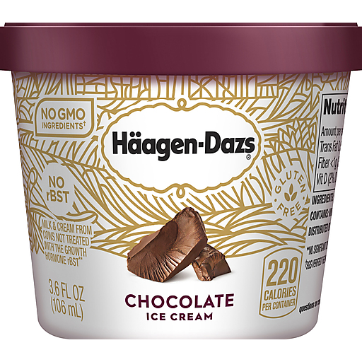 Haagen-Dazs Chocolate Ice Cream Cup 3.60 Fl Oz