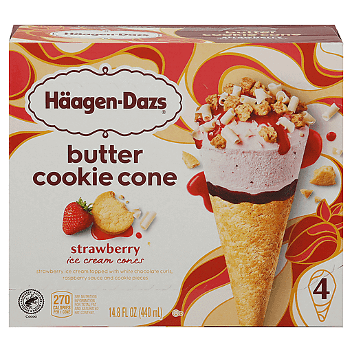 Haagen-Dazs Butter Cookie Cone Strawberry Ice Cream Cones