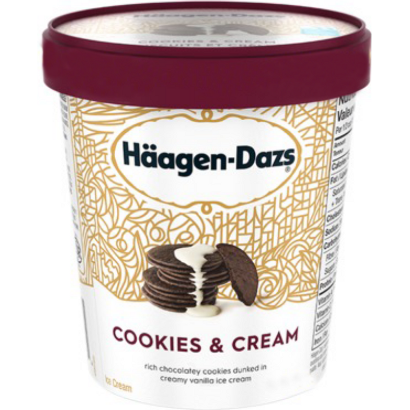 Haagen-Dazs Ice Cream, Cookies & Cream 14 Fl Oz