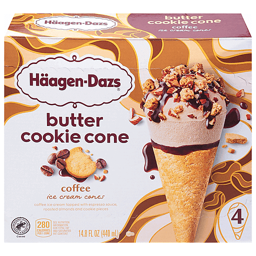 Haagen-Dazs Ice Cream, Coffee, Butter Cookie Cone 14.8 Fl Oz