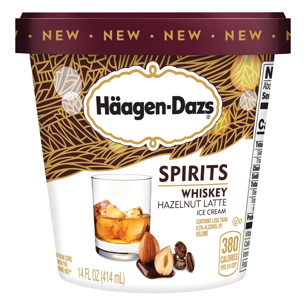 Haagen-Dazs Spirits Whiskey Hazelnut Latte Coffee Ice Cream, 14 Fl Oz