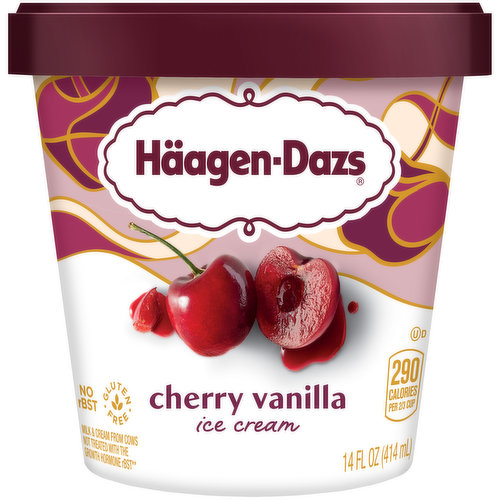 Haagen-Dazs Cherry Vanilla Ice Cream 14 Fl Oz