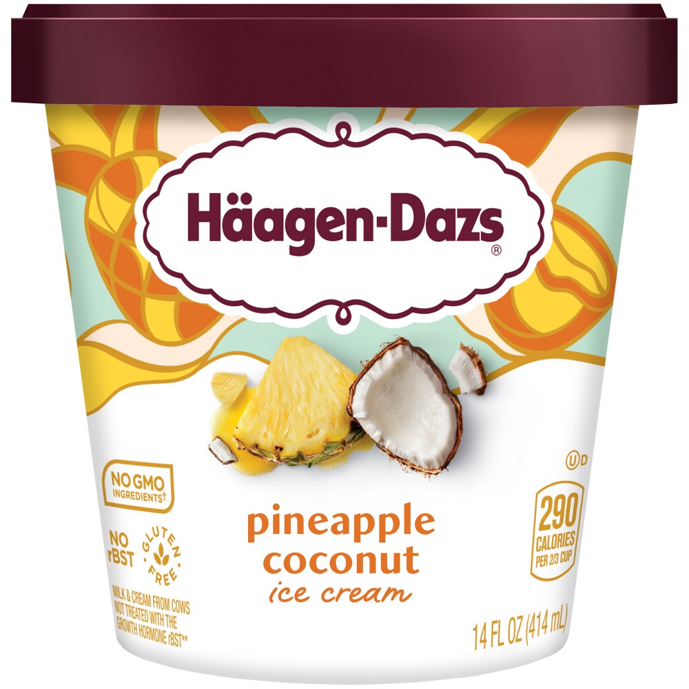 Haagen-Dazs Ice Cream, Pineapple Coconut 14 Fl Oz