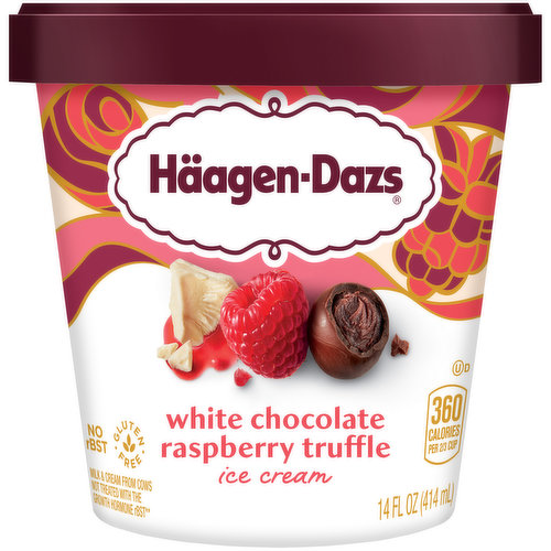 Haagen-Dazs White Chocolate Raspberry Truffle Ice Cream 14 Fl Oz