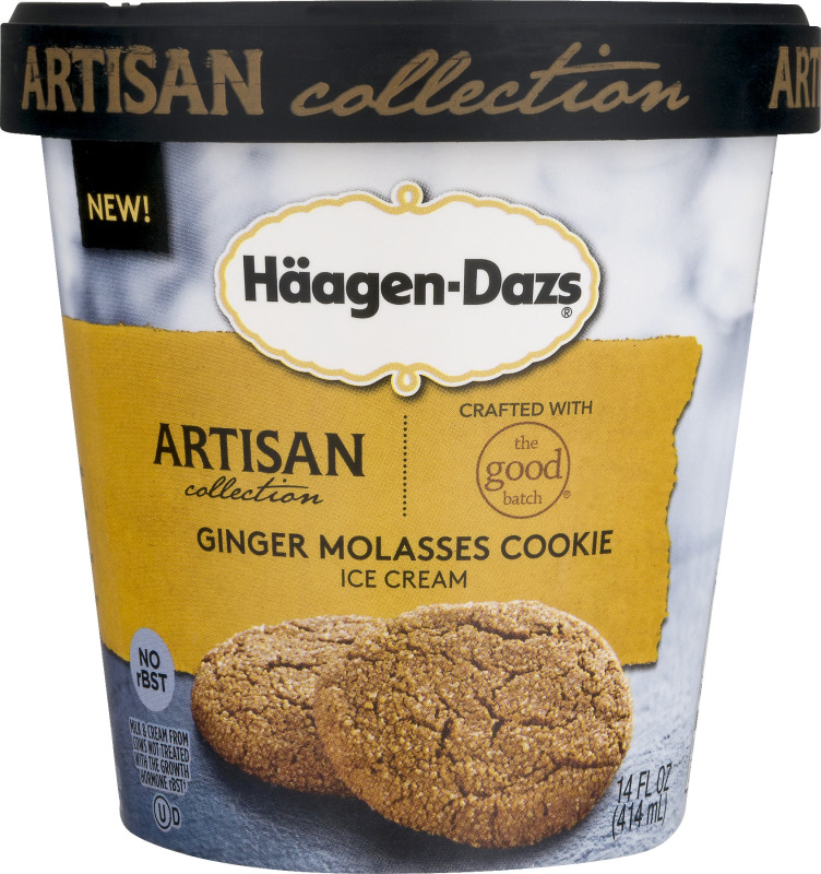 Haagen-Dazs Artisan Collection Ice Cream Ginger Molasses Cookie
