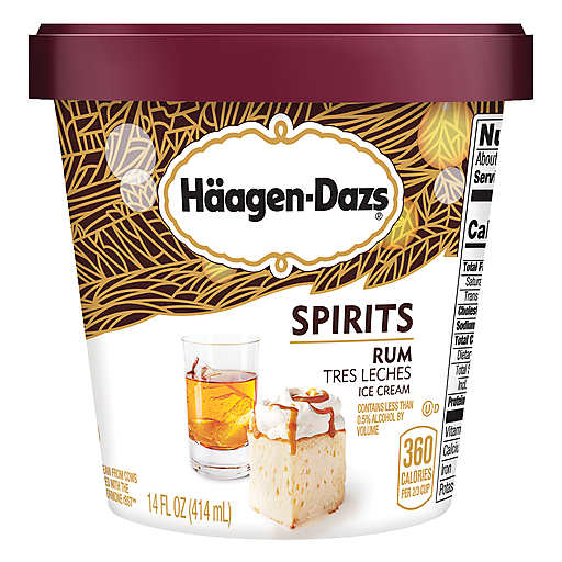 Haagen-Dazs Spirits Rum Tres Leches Ice Cream 14 Oz