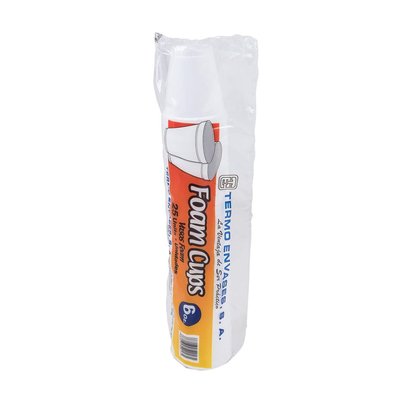Vasos Foam Termo Envases 6oz 25uds