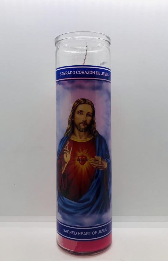Candle Sagrado Corazon De Jesus Red