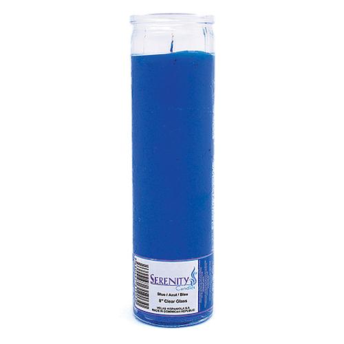 Prayer Candle 8 Clear Blue Color