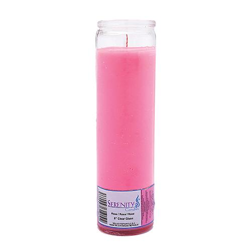 Prayer Candle 8 Clear Pink Color