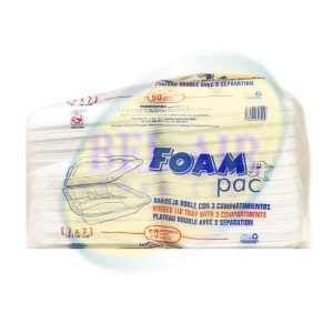 Foam Pac Hinged Lid Trays With 3 Compartments 50’s